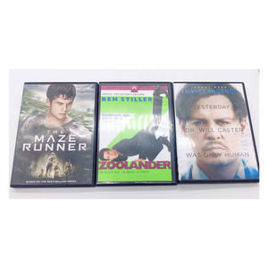 Movie Lot The Maze Runner ZooLander Transcendence Ben Stiller Johnny Depp 3 DVDs